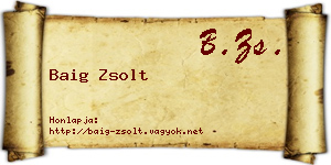 Baig Zsolt névjegykártya